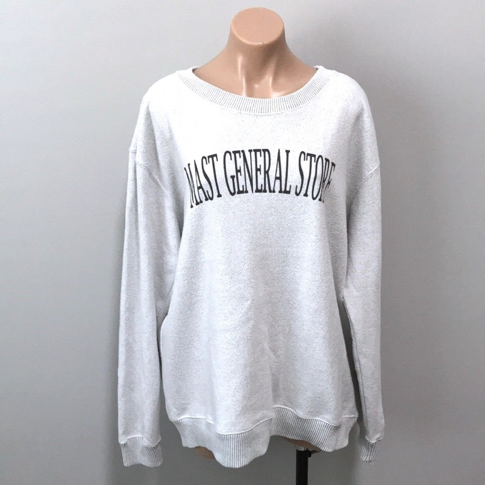 Mast General Store Logo Crew Sweatshirt Light Gray